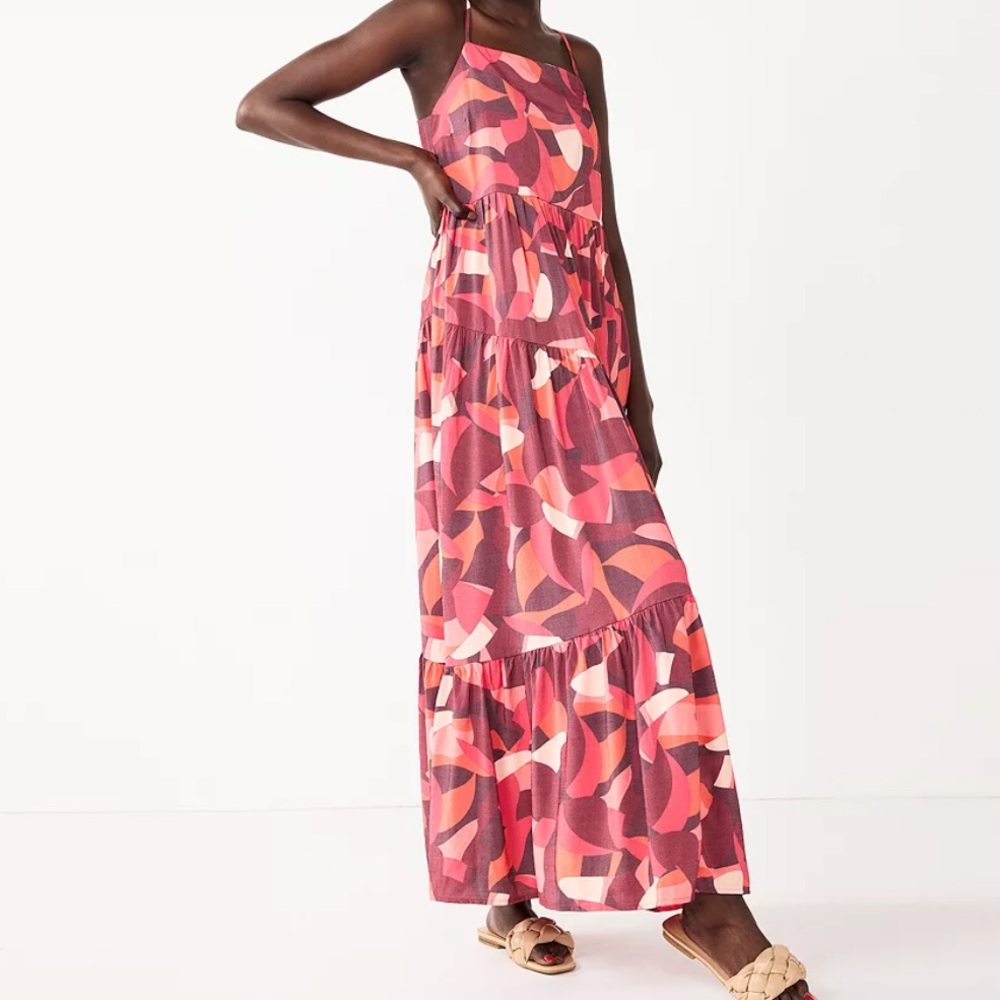 Nine West Abstract Geometric Print maxi dress